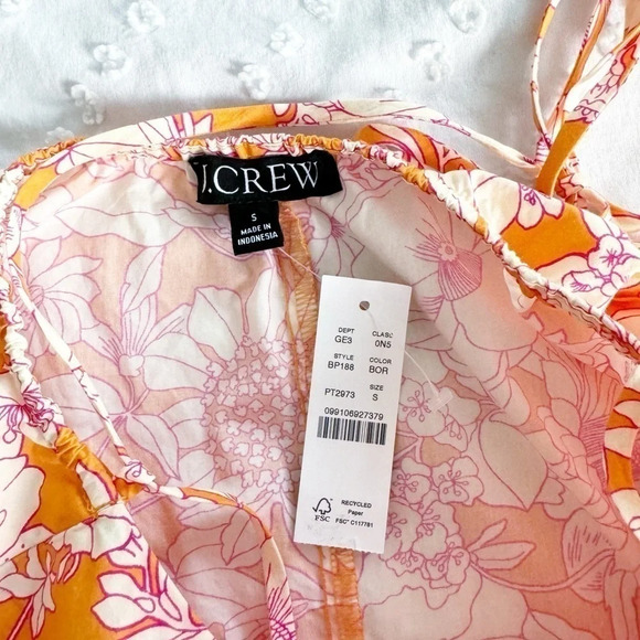 J. Crew Orange Floral Dress - Picture 9 of 14